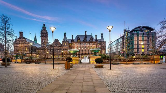 Sheffield city at night